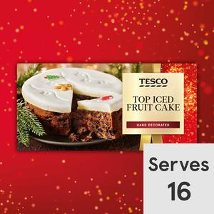 Tesco Top Iced Fruit Cake 907G