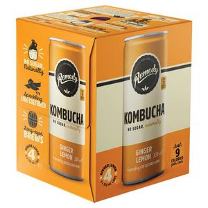 Remedy Kombucha Ginger & Lemon 4X330ml