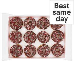 Tesco Festive Ring Doughnuts 12 Pack