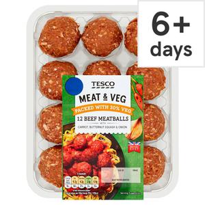 Tesco Meat & Vegetable Beef Meatballs 336G