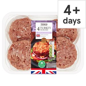 Tesco 4 Turkey Burgers 454G