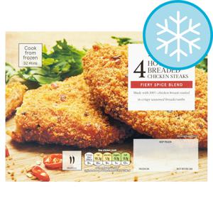 Tesco 4 Hot & Spicy Chicken Steaks 380G