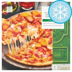 Tesco Stonebaked Thin Sweet Chilli Chicken Pizza 330G Price Marked