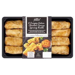 Tesco Finest 8 Crispy Katsu Chicken Curry Spring Rolls 270G