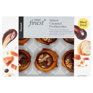 Tesco Finest Salted Caramel Profiteroles 6 Pack 124G