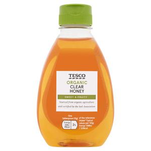 Tesco Organic Squeezy Clear Honey 340G