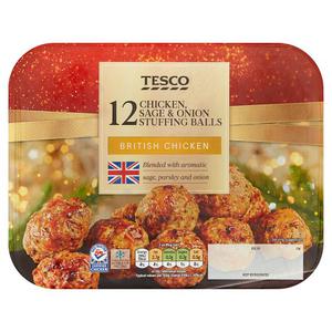 Tesco 12 Chicken Sage And Onion Stuffing Balls 348G