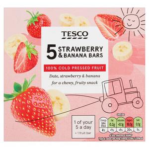 Tesco Strawberry & Banana Bars 5X30g