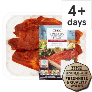 Tesco 2 Smoky Bbq Pork Loin Steaks 300G