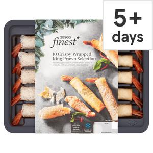 Tesco Finest 10 Crispy Wrapped King Prawn Selection 200G