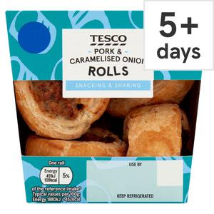 Tesco Pork & Caramelised On Mini Rolls 192G