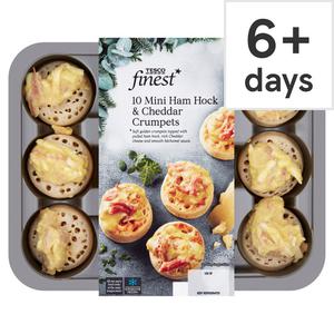 Tesco Finest 10 Mini Ham Hock & Cheddar Crumpets 200G