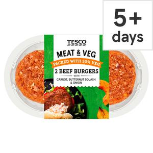 Tesco Meat & Vegetable Beef Burger 227G