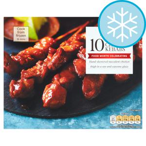 Tesco 10 Sticky Chicken Kebabs 180G