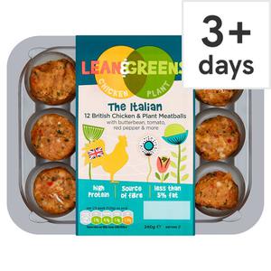 Lean & Greens Italian 12 British Chicken & Plant Meatballs 240G