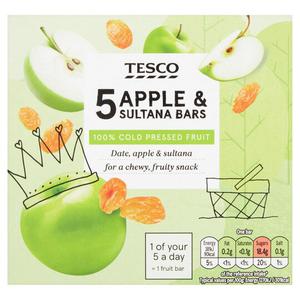 Tesco Apple & Sultana Bars 5 X 30G