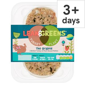 Lean & Greens 2 British Turkey & Plant-Based Patties 200G