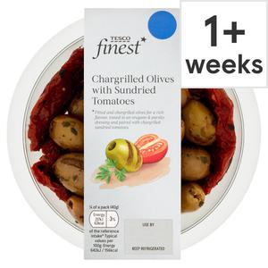 Tesco Finest Chargrilled Olives With Tomatoes 160G