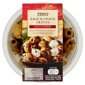 Tesco Sage & Onion Olives 220G