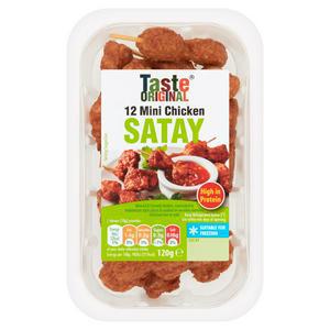 Sainsbury's Taste Original Cooked Chicken Satay x12 120g