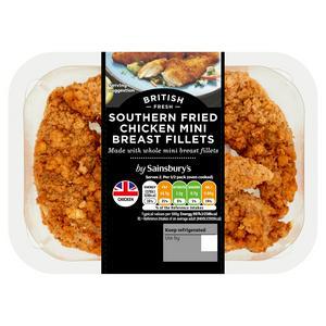 Sainsbury's Southern Fried Breaded Fresh British Chicken Mini Fillets 305g