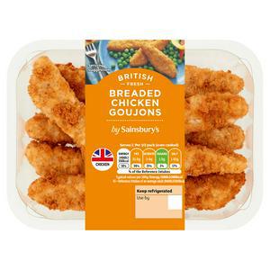 Sainsbury's Breaded Fresh British Chicken Goujons 270g