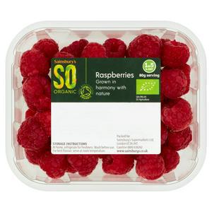 Sainsbury's Raspberries, SO Organic 150g