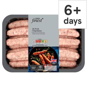 Tesco Finest 20 British Pork Chipolatas 625G