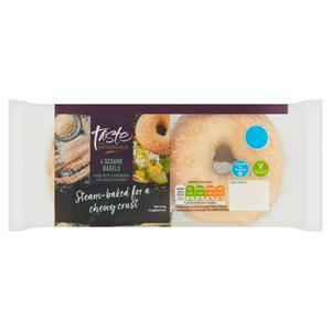 Sainsbury's Sesame Bagels, Taste the Difference x4 320g