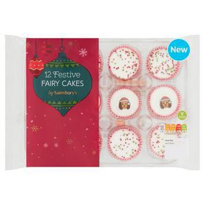 Sainsbury's Mini Christmas Fairycakes x12 290g