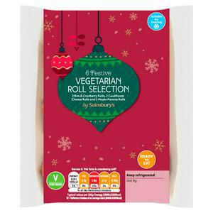 Sainsbury's Sainsburys Festive Vegetarian Roll Selection x6 180g