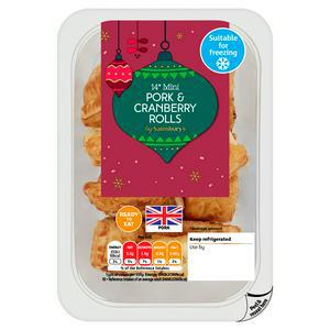 Sainsbury's British Mini Pork & Cranberry Rolls x14 210g