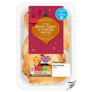 Sainsbury's Mini British Turkey & Stuffing Pasties x10 300g