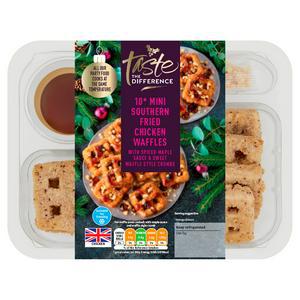 Sainsbury's Southern Fried British Chicken Waffles with Maple Sauce & Waffle Crumb, Taste the Difference x10