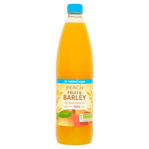 Sainsbury's Fruit and Barley Peach No added Sugar 1L