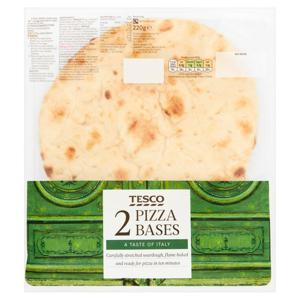 Tesco Sourdough Pizza Base 2 Pack 220G