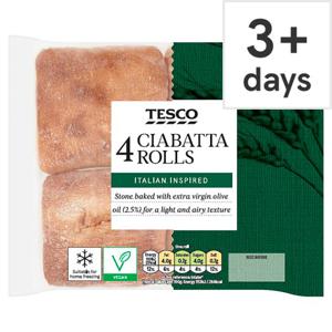 Tesco 4 Ciabatta Rolls