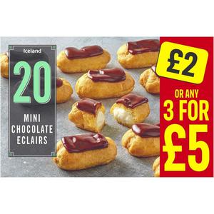 Iceland 20 Mini Chocolate Eclairs 230g