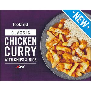 Iceland Chicken Curry with Chips and Rice 460g