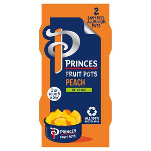 Princes Fruit Pots Peach in Juice 2 x 120g