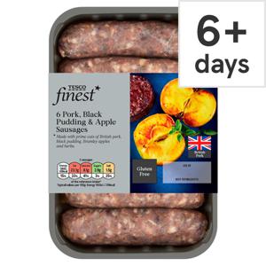 Tesco Finest 6 Pork Black Pudding & Apple Sausages 400G