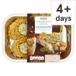 Tesco Pork Loin Steaks With Garlic 340G