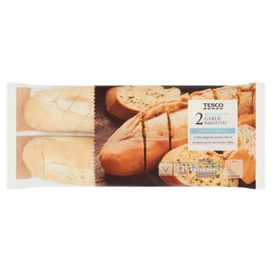 Tesco Twin Reduced Fat Garlic Baguette 420G