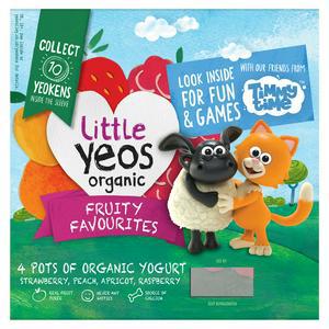 Sainsbury's Yeo Valley Organic Little Yeos Fruity Favourites Yogurt 4x90g