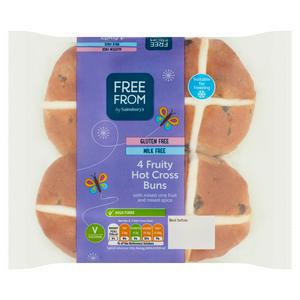 Sainsbury's Free From Fruity Hot Cross Buns x4 280g