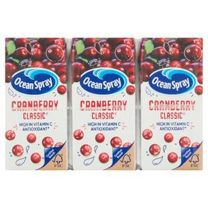 Sainsbury's Ocean Spray Cranberry Classic Juice Drink 3x200ml