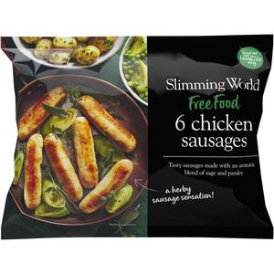 Slimming World 6 chicken sausages. 360g