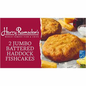 Harry Ramsden's 2 Jumbo Battered Haddock Fishcakes 300g