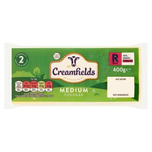 Creamfields Medium White Cheddar 400G