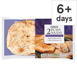 Tesco 2 Plain Naan Breads